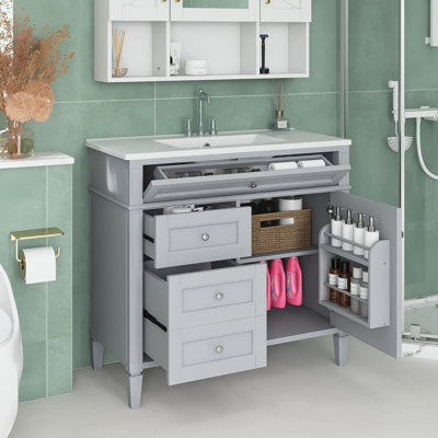 36'' Freestanding Bathroom Vanity With Top Sink