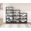 Bibliothèque à 4 tablettes en bois bleu marine sophistiqué pour la présentation et l'organisation de la chambre à coucher-129723024