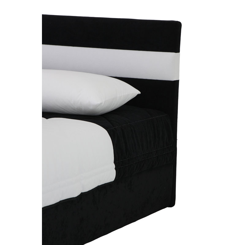 Darla Polyester Solid Colour Bedspread, Black/White