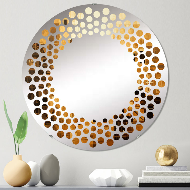 Circle Mirror, 32" H x 32" W, Yellow