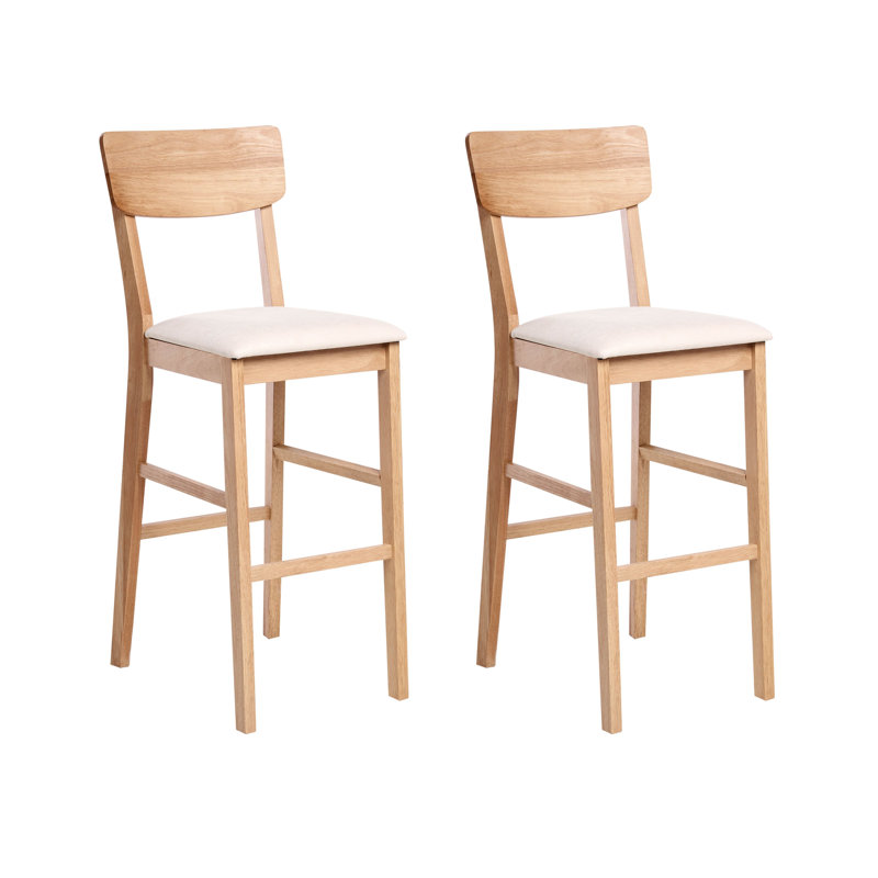 Upholstered Counter Stool, Beige, Natural