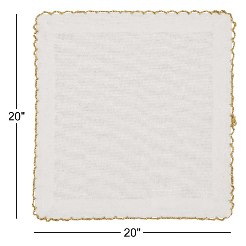 Vessie 20" Cotton Napkin, 20" x 20", Gold