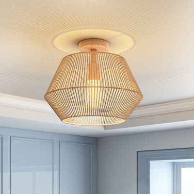 Armelia Rattan Semi Flush Mount