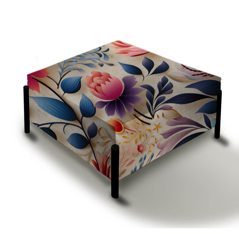 Motif botanique marocain II - grand repose-pieds botanique