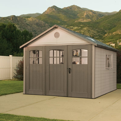 Lifetime 11 Ft. x 11 Ft. High-Density Polyethylene (Plastic) Outdoor Storage Shed with Steel-Reinforced Construction