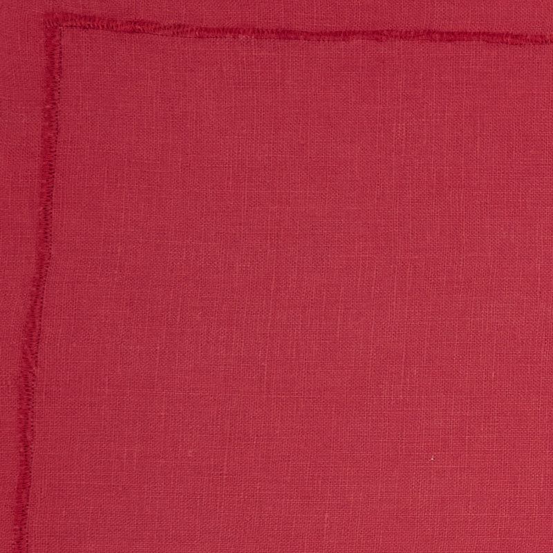 Napperon Stonewashed Overlock Edge (ensemble de 4), Rouge