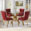 Ensemble de salle à manger à piédestal rond 5 pièces avec chaise capitonnée en velours pour salle à manger et salon-1248467047-1248467098-1248467101