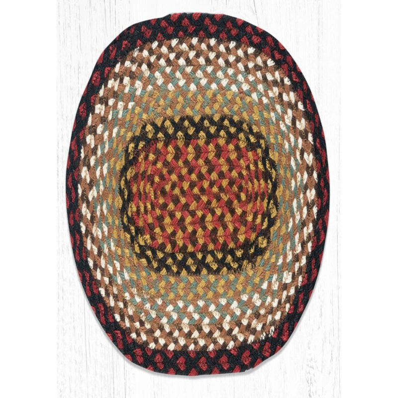  Napperon en jute 13 po x 19 po, bourgogne et moutarde, nappe rustique Farmhouse
