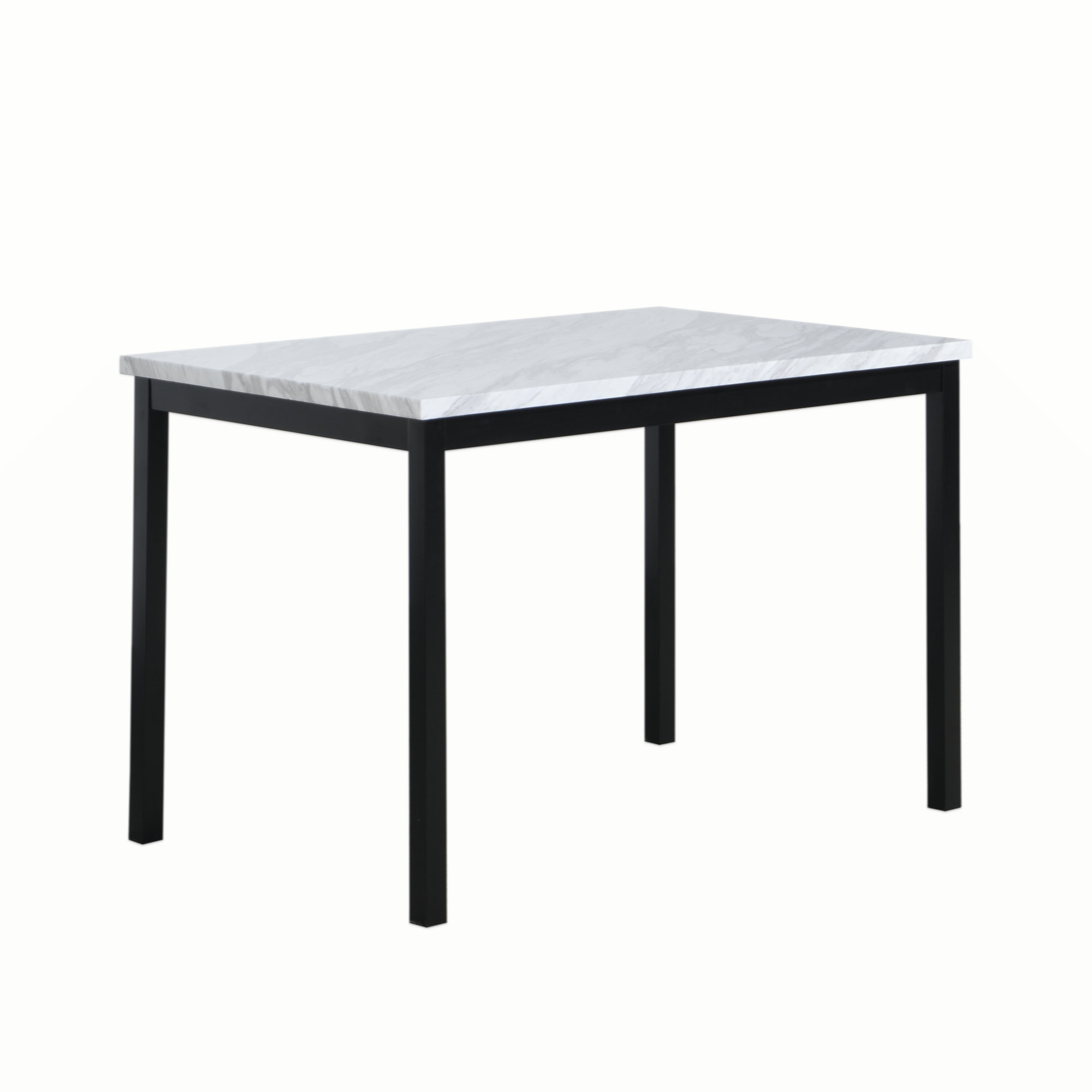 Ebern Designs Noyes Metal Dining Table With Laminated Faux Marble Top