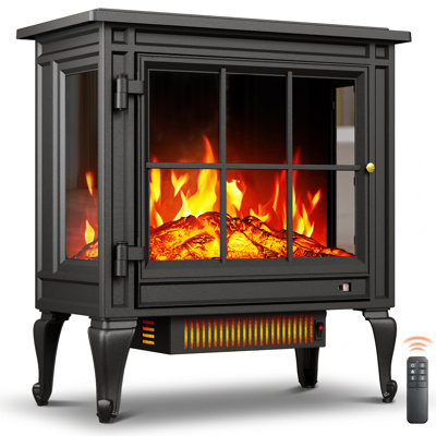 Rosalind Wheeler 56.2 cm W Black Electric Fireplace with 6100 BTU