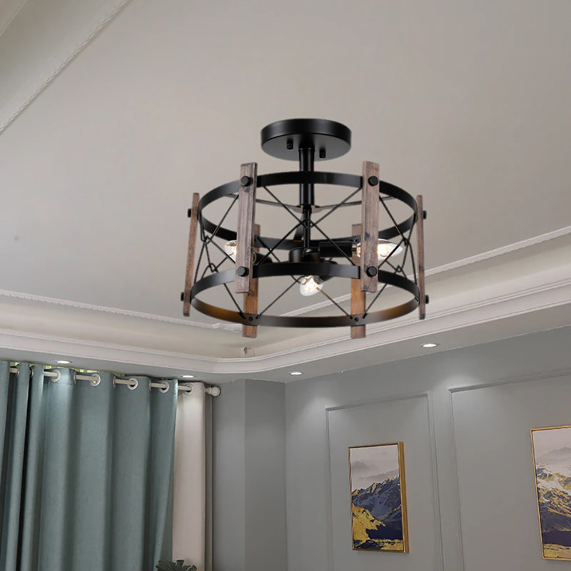 Plafonnier encastré en métal 3 lumières