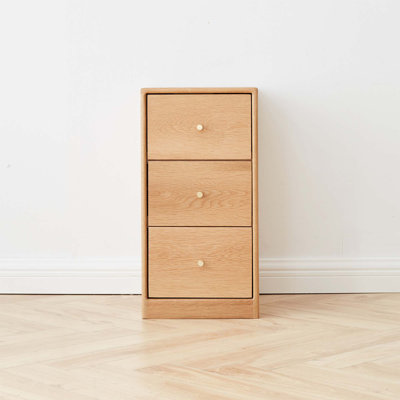 Billiter 3 - Drawer Solid Wood Nightstand, Free-Standing Corner Cabinets by Hokku Designs
