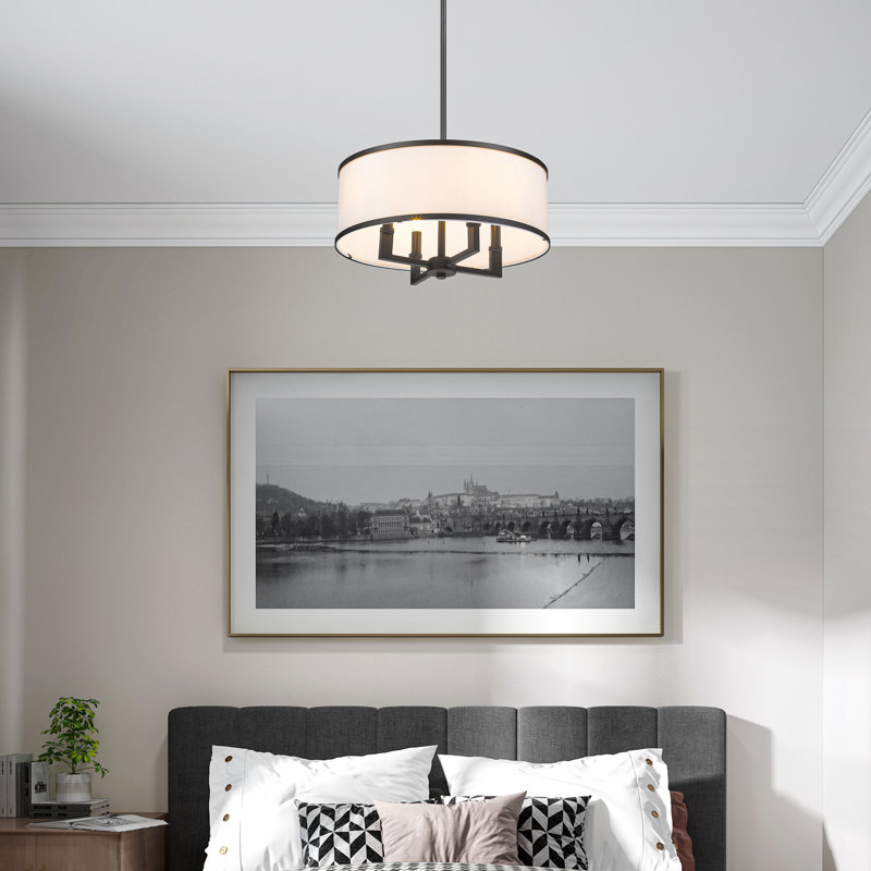 Berthine 4 - Light Drum Chandelier, Bronze