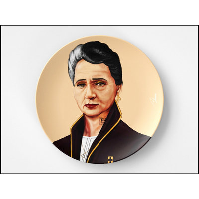 Assiette ronde inspirée de Marie Curie de 10 pouces, durable et sécuritaire pour l'utilisation au micro-ondes et au lave-vaisselle, idée de cadeau parfaite pour la science