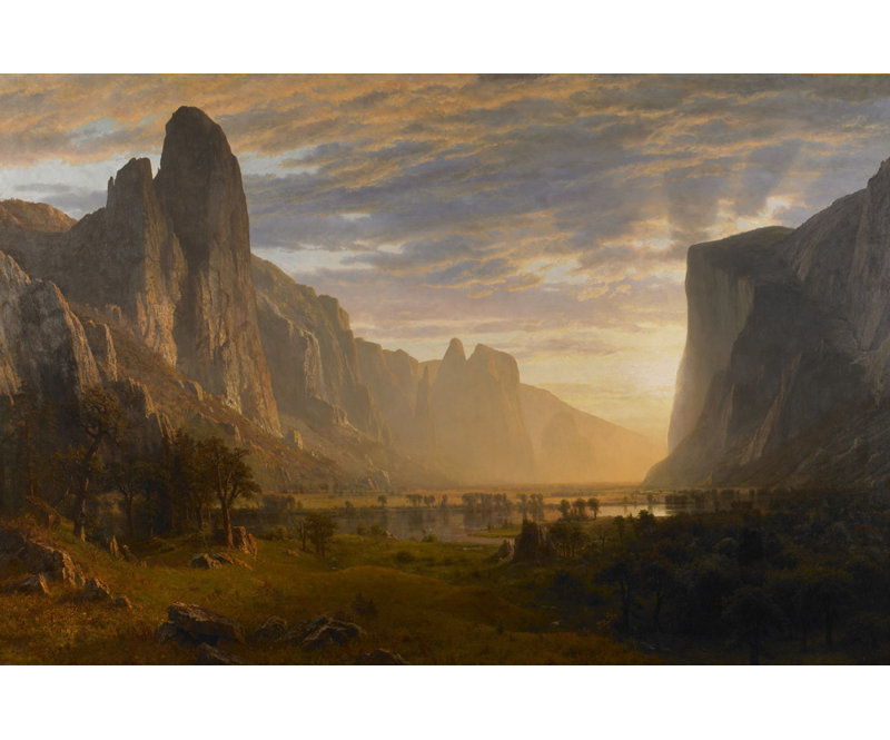 Vue de la vallée de Yosemite, Californie, H 16 po x l 24 po