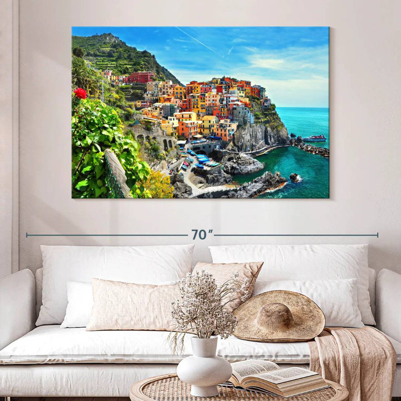 Ravi, ville de Manarola en Italie, H 34 po x l 51 po