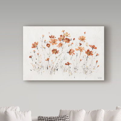 «Wildflowers I Orange», reproduction de peinture acrylique sur toile tendue