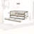 Full Size Daybed With Twin Trundle - 600 Lbs Capacity, Wood Frame - White Linen Upholstery