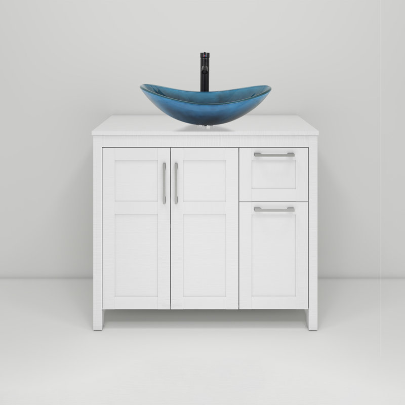 Ensemble de meuble-lavabo simple 36 po avec lavabo 36 po, Blanc