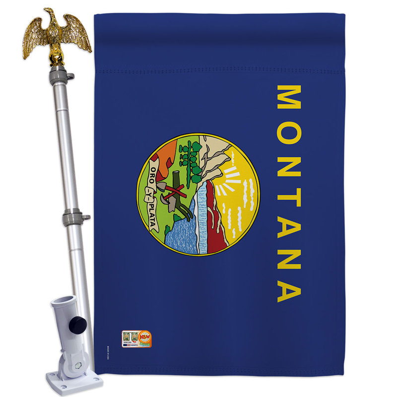 Polyester à 2 côtés 40 x 28 pi Ensemble de drapeaux, Montana