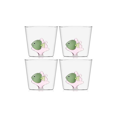 Marine Garden - Tumbler Green Fish Pink Seaweed 11.5 Oz