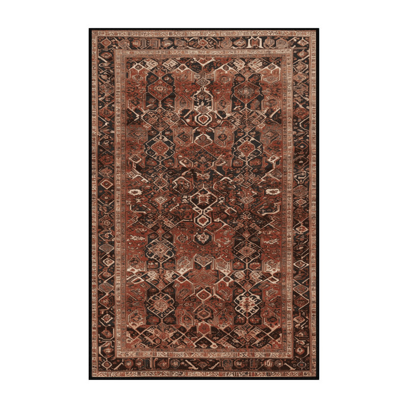 Tapis brun lavable à la machine, Rectangulaire 7 pi x 10 pi