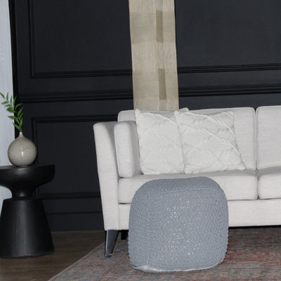 Pouf semi-arrondi en coton 21 po 21 po