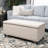 Fabric Storage Ottoman Bench in Wheat Color - Stylish Seating with Hidden Compartment-47859233