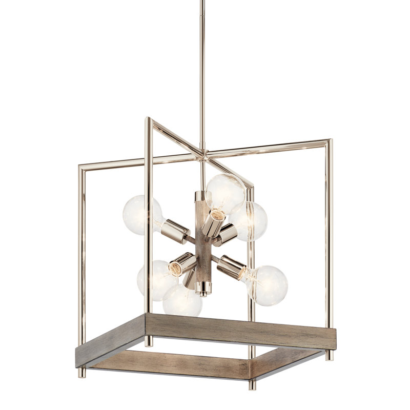6 - Light Unique/Statement Pendant, Distressed Antique Gray