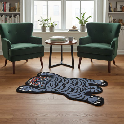 Tapis décoratif tigre bleu Midnight