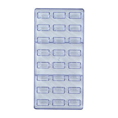 Moule à chocolat 10,8 x 5,3 po, 1 moule à bonbons congelable - 24 cavités, de forme triangulaire, en polycarbonate transparent, pour le chocolat, lavable au lave-vaisselle, facile à retirer