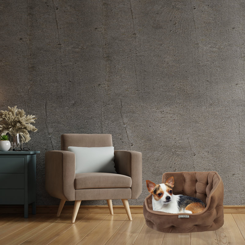 Lit pour tout-petits en velours touffeté Ketchum, Brun