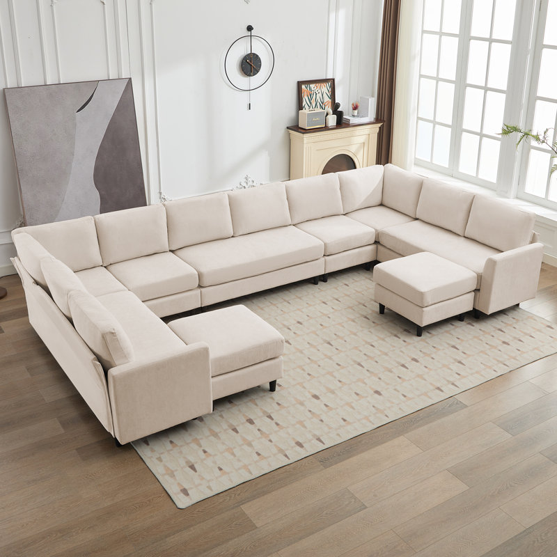 Canapé modulaire Dorch, Tissu beige