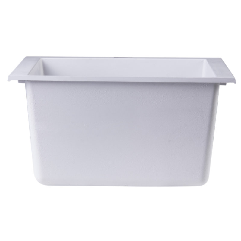 17.75'' L Undermount Single Bowl Granite Kitchen Sink, White