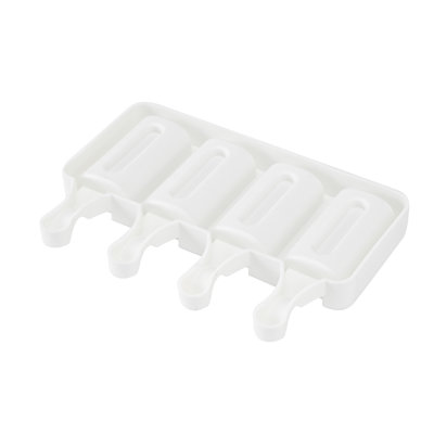 Moule à glaçons à 4 cavités, flexible et congelable, moule à gâteaux en silicone blanc, facile à retirer, pour la cuisson