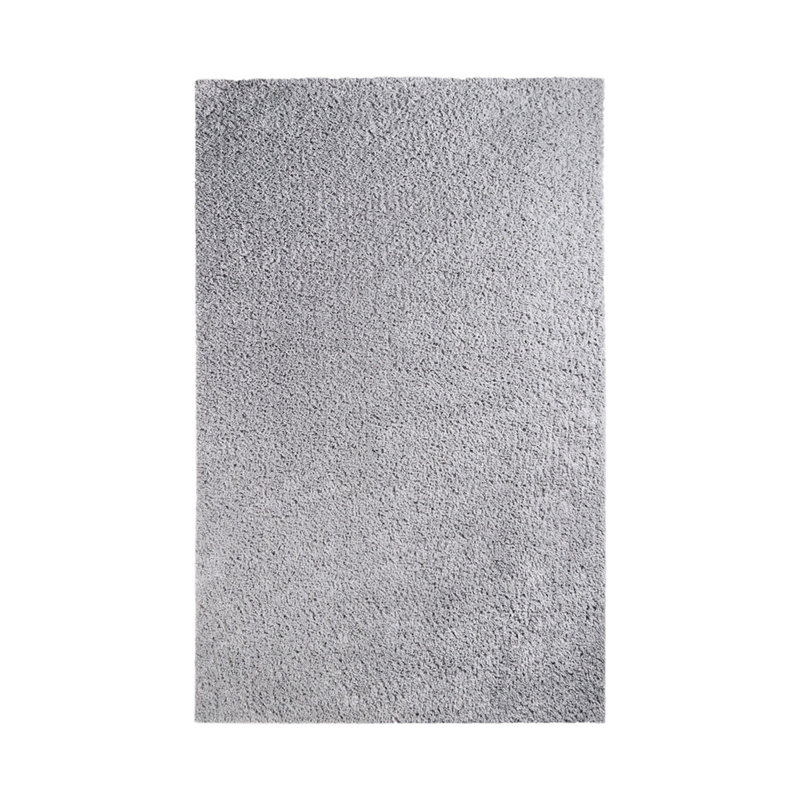 Tapis de couleur unie touffeté à la main gris, Rectangle de 5 pi x 8 pi