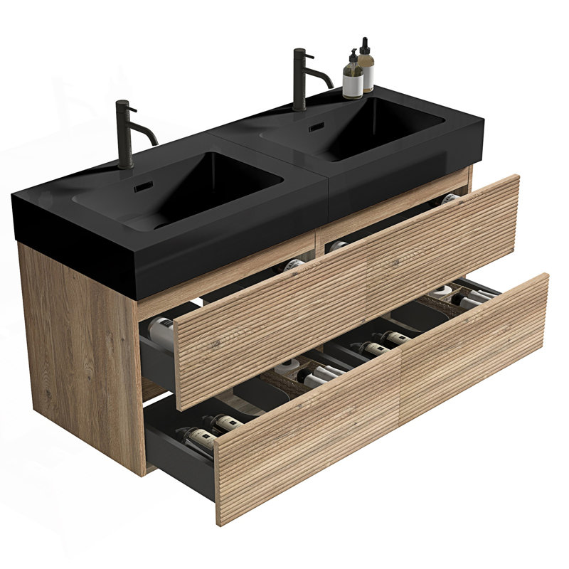 Meuble-lavabo 48 po avec lavabo en quartz, Oak, 48"
