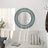 Wooden Distressed Carved Floral Blue Wall Mirror with Gold and Beige Accents