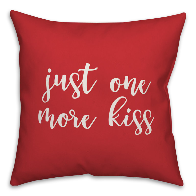  Coussin Just One More Kiss, Rouge / Blanc, Coussin décoratif