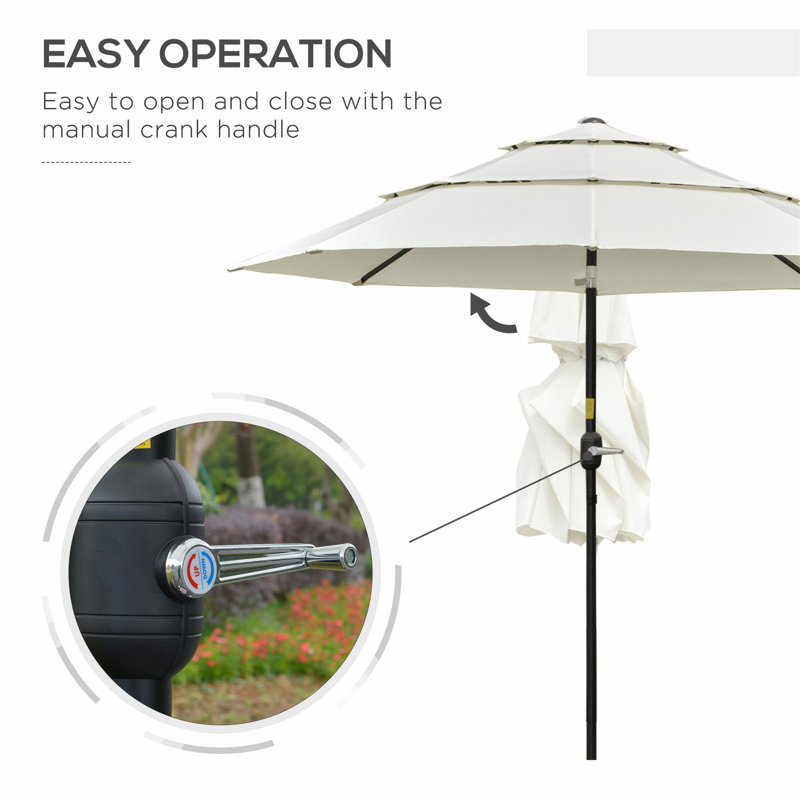 Parasol d'extérieur polyvalent avec caractéristiques avancées pour une expérience d'ombrage ultime (sans base), Beige