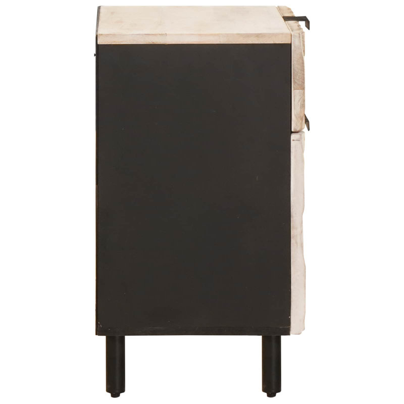 50cm W Solid Wood Bedside Table, White