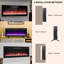 Foyer électrique encastré à façade en verre trempé ultra mince de 42 pouces avec télécommande et flamme multicolore et chauffant à lumière DEL-1463767426