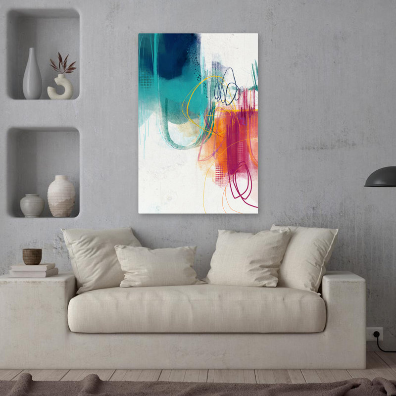 Turquoise n ° 1 - Art abstrait, H 36 po x l 24 po