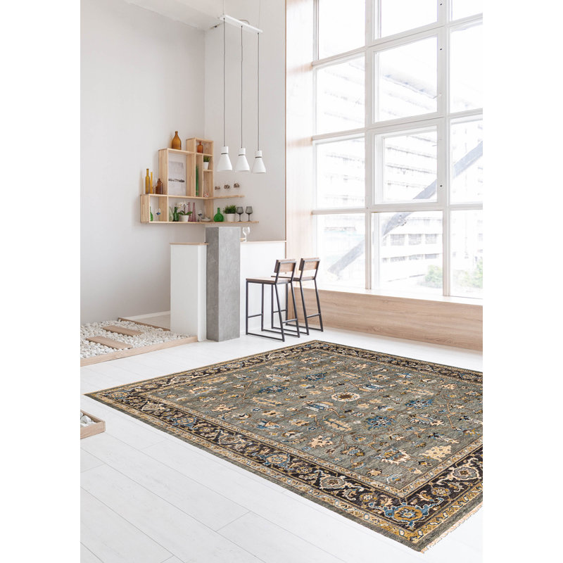 Tapis sarcelle Finest Agra Jaipur 7 pi 11 po x 9 pi 7 po