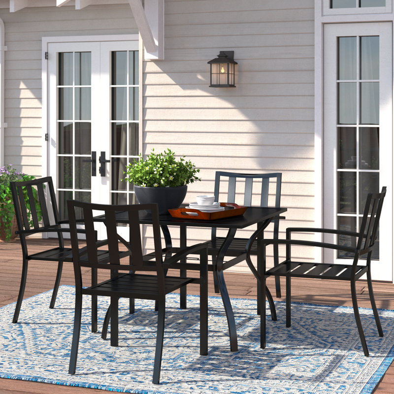 Alyah Square 4 - Person 94Cm L Outdoor Table Set, No, None