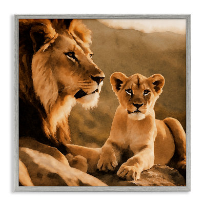 «Lion & Cub Portrait», estampe numérique par Noah Bay