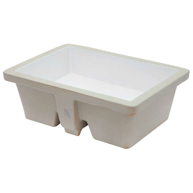 Quality White Ceramic Rectangular Undermount Sink With Overflow - 19.5X14x6", Stain-, For & Office Bathrooms 19.5X14x6 Inch, Stain , Home Commercial