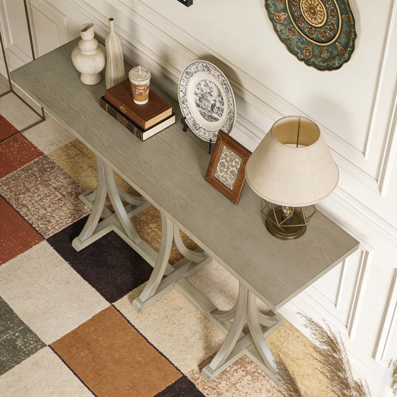 Console en bois 59,8 po, Gris