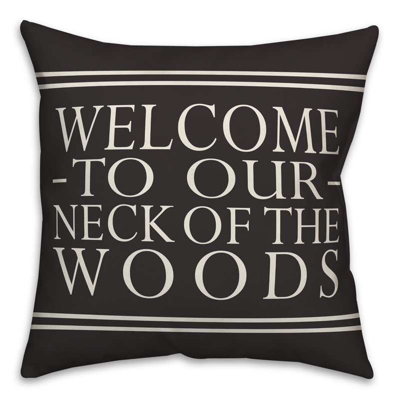 Housse d’oreiller carrée et insert welcome, Noir