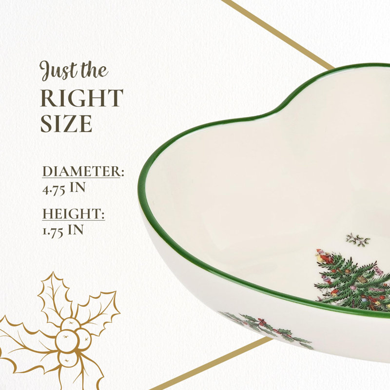 Christmas Tree Serve Heart Shaped Dip Bowl